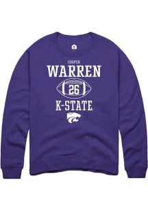 Cooper Warren  Rally K-State Wildcats Mens Purple NIL Sport Icon Long Sleeve Crew Sweatshirt
