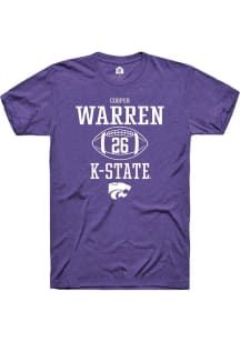 Cooper Warren  K-State Wildcats Purple Rally NIL Sport Icon Short Sleeve T Shirt