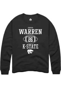 Cooper Warren  Rally K-State Wildcats Mens Black NIL Sport Icon Long Sleeve Crew Sweatshirt