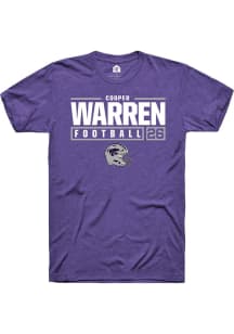 Cooper Warren  K-State Wildcats Purple Rally NIL Stacked Box Short Sleeve T Shirt