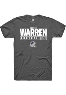 Cooper Warren  K-State Wildcats Dark Grey Rally NIL Stacked Box Short Sleeve T Shirt