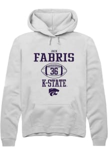 Jack Fabris  Rally K-State Wildcats Mens White NIL Sport Icon Long Sleeve Hoodie