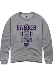 Jack Fabris  Rally K-State Wildcats Mens Graphite NIL Sport Icon Long Sleeve Crew Sweatshirt