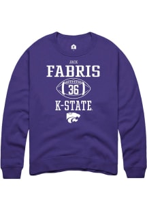 Jack Fabris  Rally K-State Wildcats Mens Purple NIL Sport Icon Long Sleeve Crew Sweatshirt