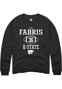 Jack Fabris  Rally K-State Wildcats Mens Black NIL Sport Icon Long Sleeve Crew Sweatshirt