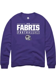 Jack Fabris  Rally K-State Wildcats Mens Purple NIL Stacked Box Long Sleeve Crew Sweatshirt