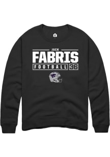Jack Fabris  Rally K-State Wildcats Mens Black NIL Stacked Box Long Sleeve Crew Sweatshirt