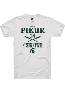 Logan Pikur  Michigan State Spartans White Rally NIL Sport Icon Short Sleeve T Shirt