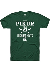 Logan Pikur  Michigan State Spartans Green Rally NIL Sport Icon Short Sleeve T Shirt