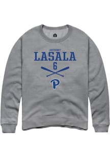 Anthony LaSala  Rally Pitt Panthers Mens Graphite NIL Sport Icon Long Sleeve Crew Sweatshirt