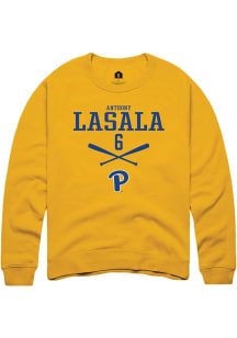 Anthony LaSala  Rally Pitt Panthers Mens Gold NIL Sport Icon Long Sleeve Crew Sweatshirt