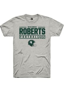 Benjamin Roberts  Michigan State Spartans Ash Rally NIL Stacked Box Short Sleeve T Shirt