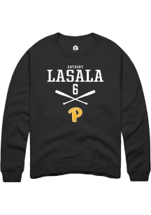 Anthony LaSala  Rally Pitt Panthers Mens Black NIL Sport Icon Long Sleeve Crew Sweatshirt