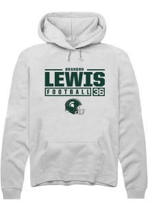 Brandon Lewis  Rally Michigan State Spartans Mens White NIL Stacked Box Long Sleeve Hoodie