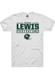 Brandon Lewis  Michigan State Spartans White Rally NIL Stacked Box Short Sleeve T Shirt