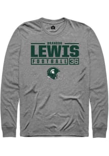 Brandon Lewis  Michigan State Spartans Graphite Rally NIL Stacked Box Long Sleeve T Shirt
