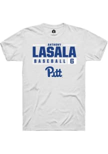 Anthony LaSala  Pitt Panthers White Rally NIL Stacked Box Short Sleeve T Shirt