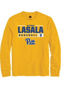 Anthony LaSala  Pitt Panthers Gold Rally NIL Stacked Box Long Sleeve T Shirt
