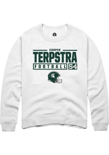 Cooper Terpstra  Rally Michigan State Spartans Mens White NIL Stacked Box Long Sleeve Crew Sweatsh..