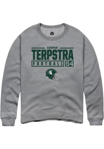 Cooper Terpstra  Rally Michigan State Spartans Mens Graphite NIL Stacked Box Long Sleeve Crew Swea..