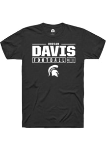 Dorian Davis  Michigan State Spartans Black Rally NIL Stacked Box Short Sleeve T Shirt