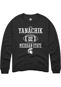 Jack Yanachik  Rally Michigan State Spartans Mens Black NIL Sport Icon Long Sleeve Crew Sweatshirt