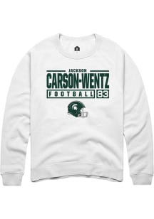 Jackson Carson-Wentz  Rally Michigan State Spartans Mens White NIL Stacked Box Long Sleeve Crew Sw..