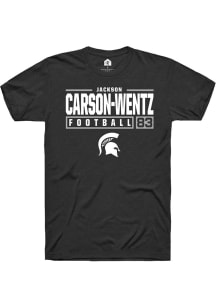 Jackson Carson-Wentz  Michigan State Spartans Black Rally NIL Stacked Box Short Sleeve T Shirt