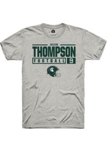 Jalen Thompson  Michigan State Spartans Ash Rally NIL Stacked Box Short Sleeve T Shirt