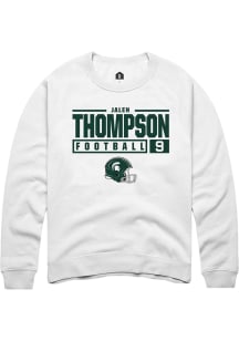 Jalen Thompson  Rally Michigan State Spartans Mens White NIL Stacked Box Long Sleeve Crew Sweatshi..