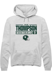 Jalen Thompson  Rally Michigan State Spartans Mens White NIL Stacked Box Long Sleeve Hoodie
