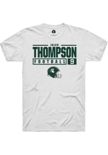 Jalen Thompson  Michigan State Spartans White Rally NIL Stacked Box Short Sleeve T Shirt