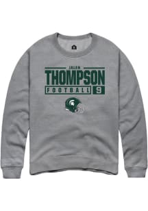 Jalen Thompson  Rally Michigan State Spartans Mens Graphite NIL Stacked Box Long Sleeve Crew Sweat..