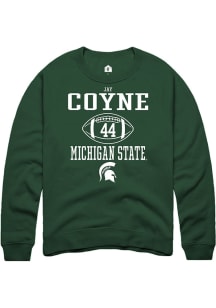 Jay Coyne  Rally Michigan State Spartans Mens Green NIL Sport Icon Long Sleeve Crew Sweatshirt