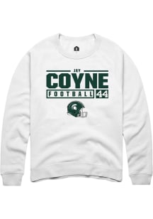 Jay Coyne  Rally Michigan State Spartans Mens White NIL Stacked Box Long Sleeve Crew Sweatshirt