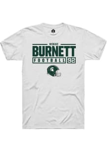 Kekai Burnett  Michigan State Spartans White Rally NIL Stacked Box Short Sleeve T Shirt