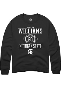 Keshawn Williams  Rally Michigan State Spartans Mens Black NIL Sport Icon Long Sleeve Crew Sweatsh..