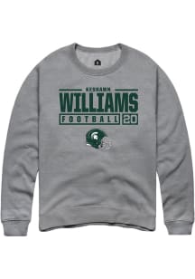 Keshawn Williams  Rally Michigan State Spartans Mens Graphite NIL Stacked Box Long Sleeve Crew Swe..
