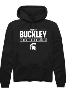 Ruquan Buckley  Rally Michigan State Spartans Mens Black NIL Stacked Box Long Sleeve Hoodie