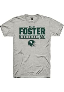 Shawn Foster  Michigan State Spartans Ash Rally NIL Stacked Box Short Sleeve T Shirt