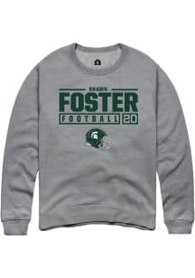 Shawn Foster  Rally Michigan State Spartans Mens Graphite NIL Stacked Box Long Sleeve Crew Sweatsh..