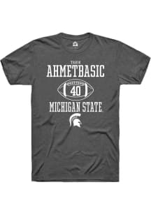 Tarik Ahmetbasic  Michigan State Spartans Dark Grey Rally NIL Sport Icon Short Sleeve T Shirt