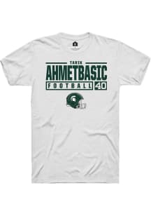 Tarik Ahmetbasic  Michigan State Spartans White Rally NIL Stacked Box Short Sleeve T Shirt