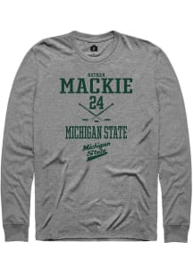 Nathan Mackie  Michigan State Spartans Graphite Rally NIL Sport Icon Long Sleeve T Shirt