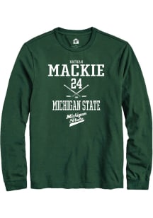 Nathan Mackie  Michigan State Spartans Green Rally NIL Sport Icon Long Sleeve T Shirt
