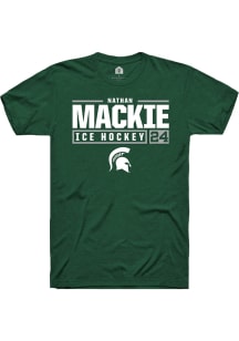 Nathan Mackie  Michigan State Spartans Green Rally NIL Stacked Box Short Sleeve T Shirt