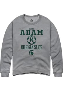 Joshua Adam  Rally Michigan State Spartans Mens Graphite NIL Sport Icon Long Sleeve Crew Sweatshir..