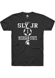 Michael Sly Jr  Michigan State Spartans Black Rally NIL Sport Icon Short Sleeve T Shirt