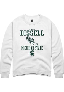 Carter Bissell  Rally Michigan State Spartans Mens White NIL Sport Icon Long Sleeve Crew Sweatshir..