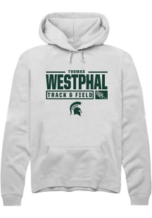 Thomas Westphal  Rally Michigan State Spartans Mens White NIL Stacked Box Long Sleeve Hoodie